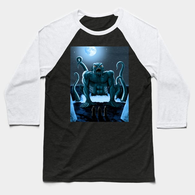 Dagon Rise Baseball T-Shirt by Shinobi27